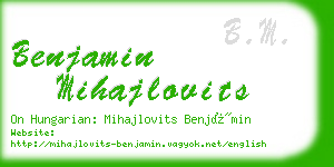 benjamin mihajlovits business card